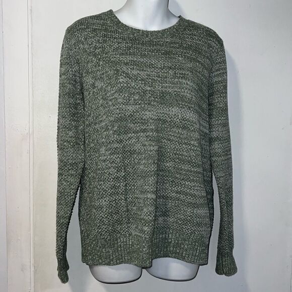 APPLESEED’S Sage Green and White Marled Cotton Knit Sweater-M - Picture 1 of 9